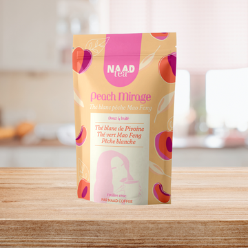 Thé Peach Mirage - Thé blanc pivoine, thé vert Mao Feng, Pêche