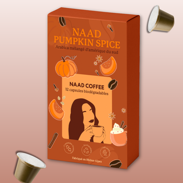 Boîtes 12 capsules de café aromatisé - Goût Pumpkin Spice