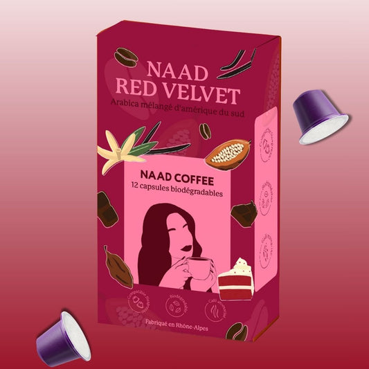 Boîtes 12 capsules de café aromatisé - Goût Red Velvet