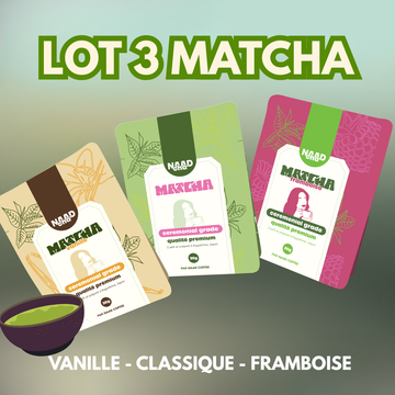 Lot 3 Matcha - Vanille, Classique, Framboise