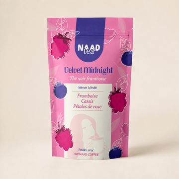 Thé Velvet Midnight - thé noir framboise, cassis, pétales de rose