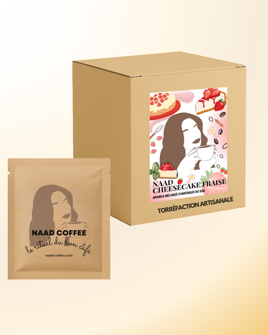 Boîte de 10 monodoses - Café aromatisé Cheesecake Fraise